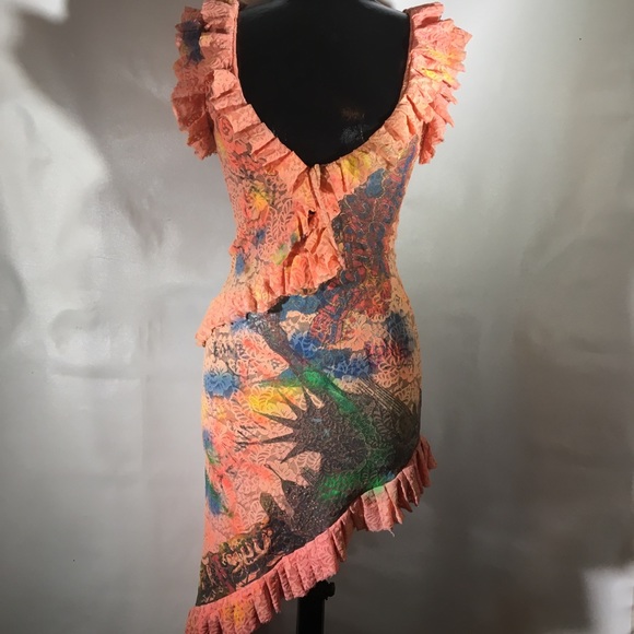 Michal & Hushi Dresses & Skirts - Michael & Hushi custom lace graffiti dress size S
